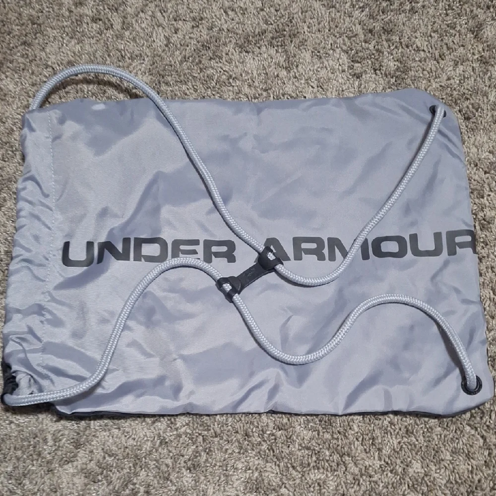 Under Armour Gray Black Nylon Canvas Drawstring Backpack
